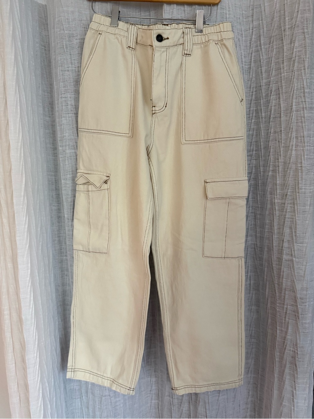 PacSun Beige Cargo Pants with Utility Pockets